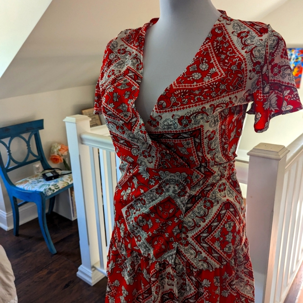 Patterned Wrap Dress